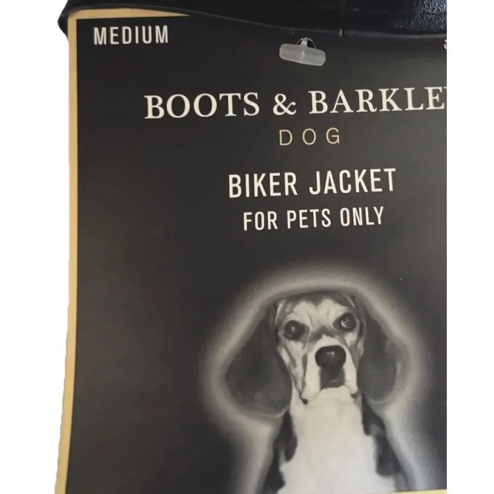 Biker Jacket Dog Boots And Barkley Sz M Black 13lb-20lb 14-16 Inches NWT